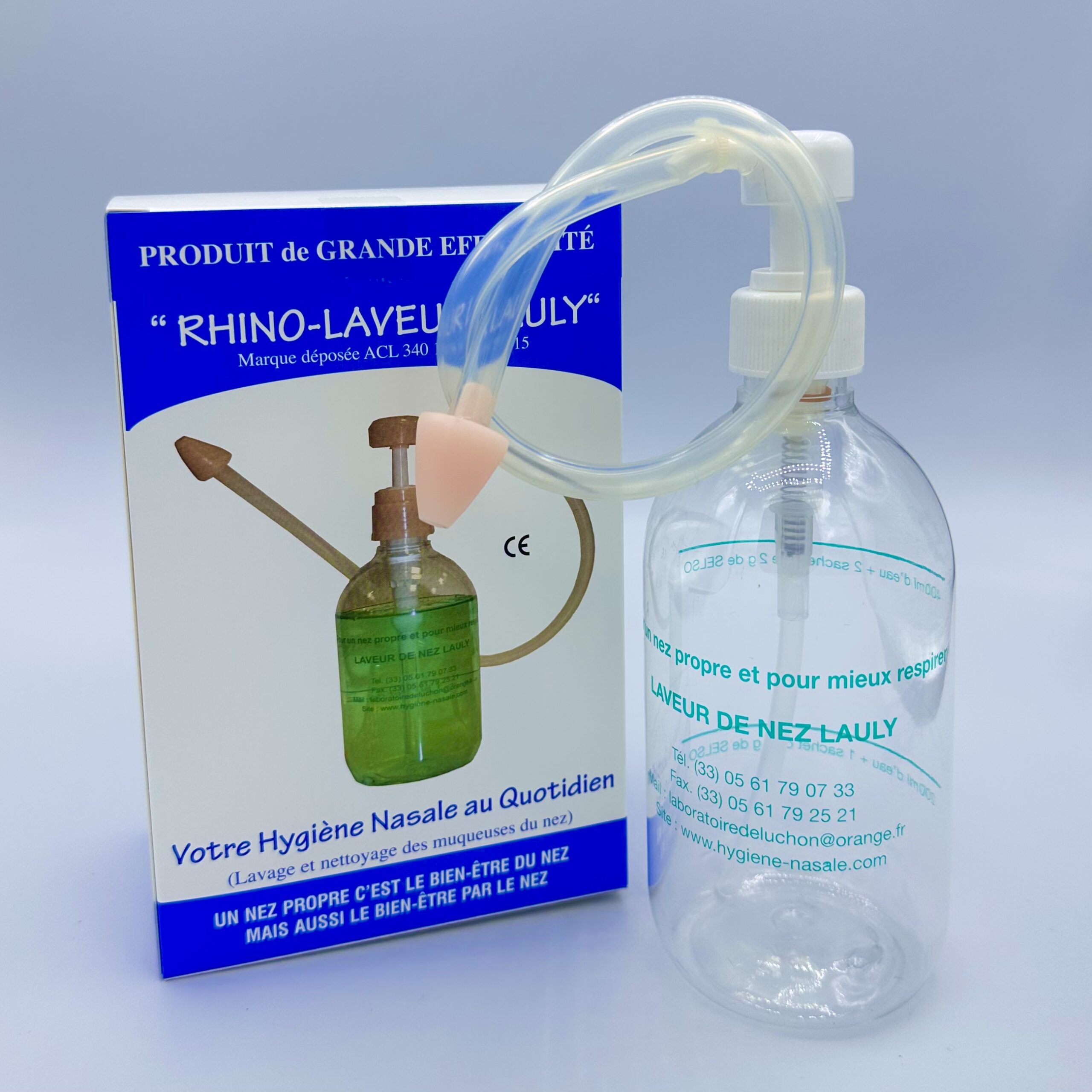 RHINOLAVEUR Lauly - Aparato de lavado fosas nasales – Higiene Nasal diaria  – 400 ml : : Bebé